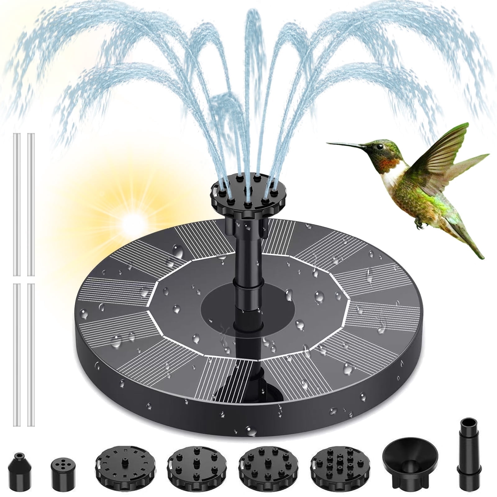 WEXLYN Solar Fountain Pump 1.5W Upgraded Submersible Solar Water Fountain Panel Kit for Bird Bath,Small Pond,Garden and Lawn Solar Water Pump Built-in Filter
