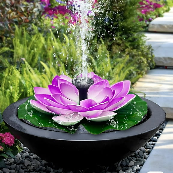 Solar Water Fountain for Bird Baths, Floating Solar Powered Water Fountain Pump for Birdbath, Garden, Pond, Pool, Outdoor Decor, Water Lily