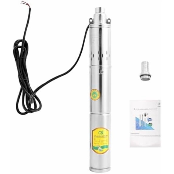 Pompe Submersible Solaire 24V 370W – Débit 1,8 M³/h, Hauteur 65m, Idéal Puits Profond