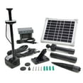 Solar Water Pump with Backup Battery and Fountain Lights for Birdbath