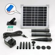 Solar Water Pump with Backup Battery for Birdbath, Fountain, Small Pond, Garden Decoration Battery Included