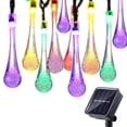 Solar Waterdrop Lights Outdoor, 20ft 30LED Solar Raindrop Garden Fairy ...