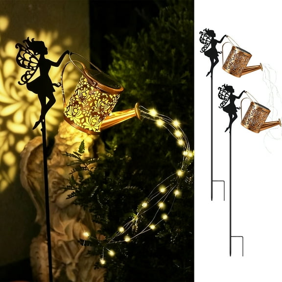 2-pack Solar Watering Can with Lights,Solar Outdoor Garden Decor Waterproof Large Hanging Lantern Landscape Lights Outside Decorations for Yard Clearance Porch Patio Pathway Gardening Gift