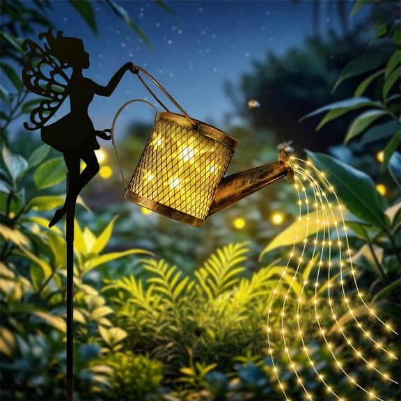 Solar Watering Can Lights, Outdoor Solar Lantern Fairy Lights, Waterproof Hanging Solar Lights for Patio Yard Porch Lawn Decor, Warm White