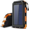 thumbnail image 1 of Solar Waterproof Power Bank Phone Charger Dual USB Ports and Flashlight Compass, 1 of 10