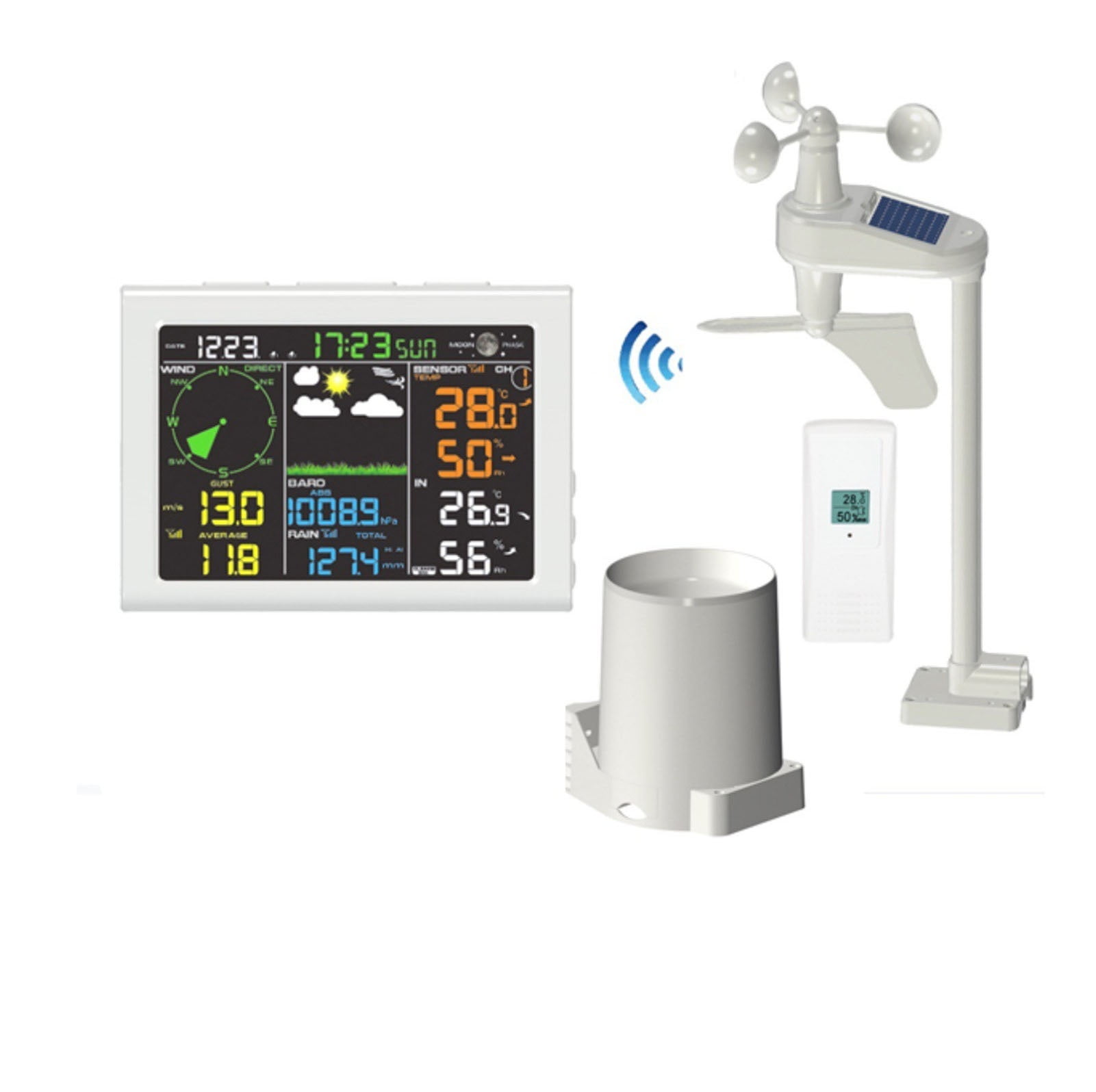 Solar Weather Station 433H-Z Weather Meter With Wind Speed, Wind Direction, Rainfall And Other Functions WIFI Optional ,Easy to Operate