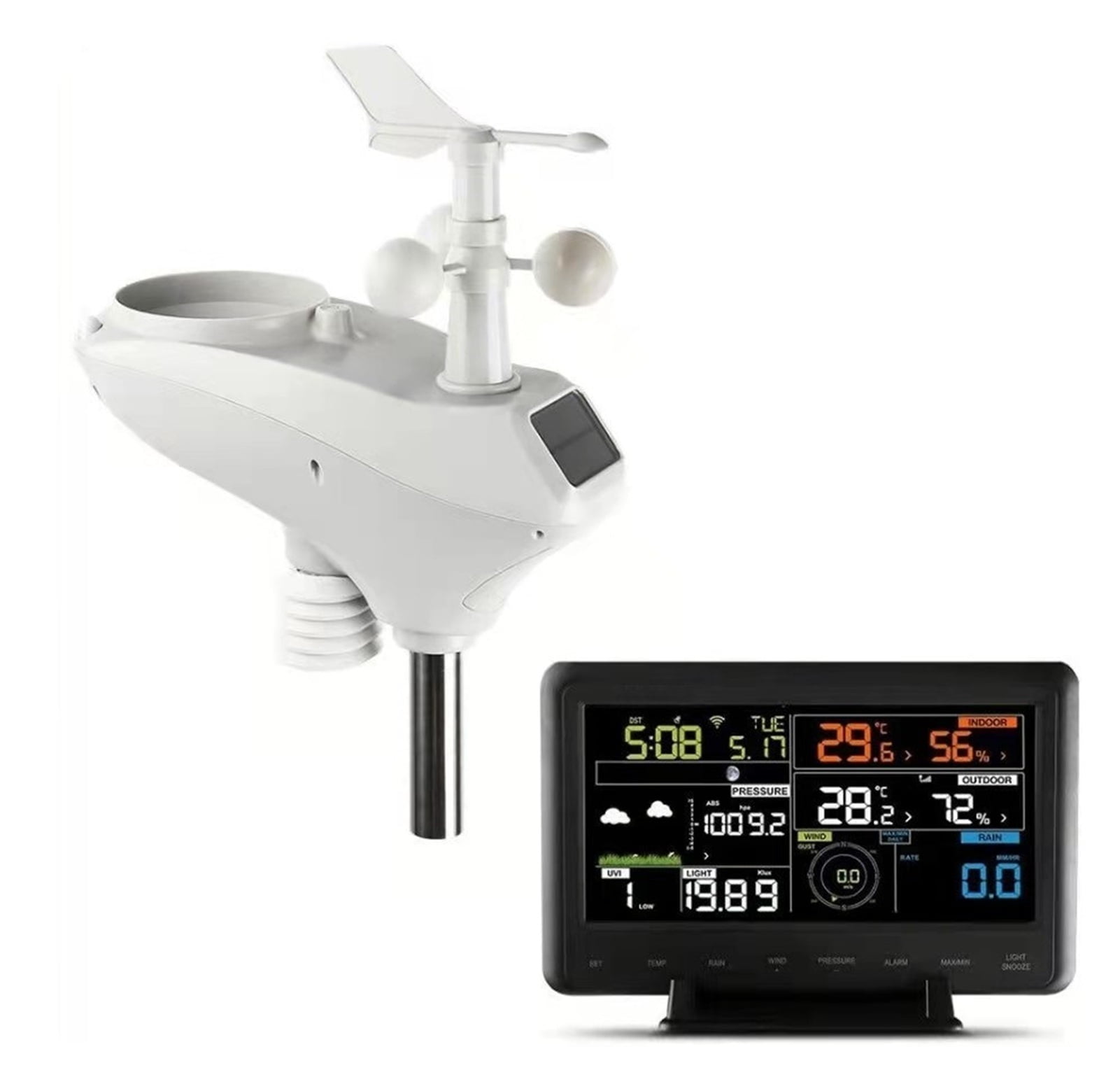 Solar Weather Station Can Be Connected To PC With WIFI 433MH-z Small Weather Meter ,Easy to Operate