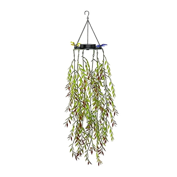 Solar Willow Leaf Hanging Lights Outdoor Garden Decor Solar Powered Ornament 5.51*36.61in