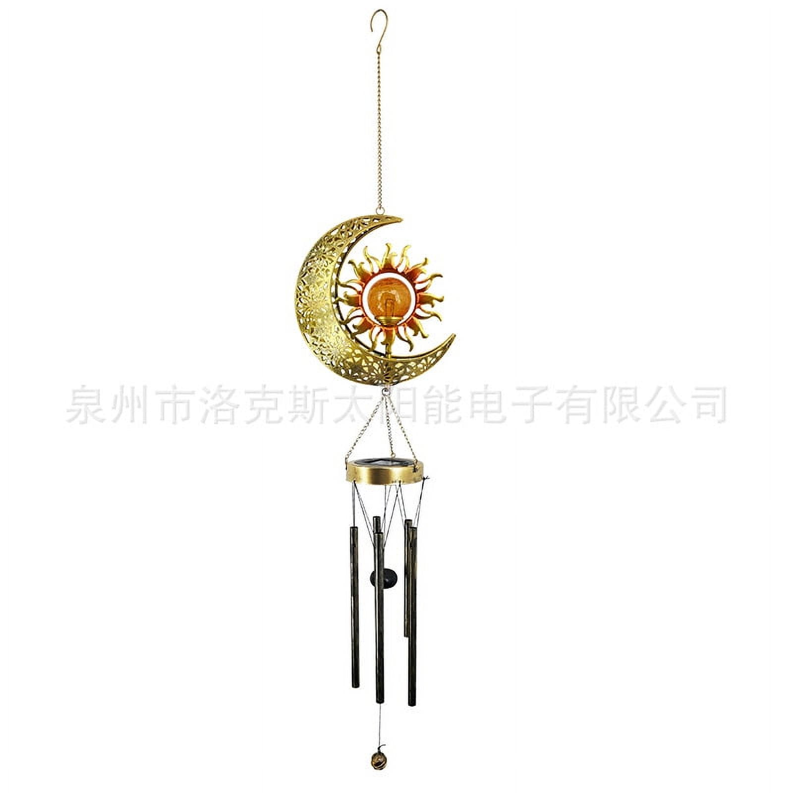 Solar Wind Chime Garden Solar Light Sun and Moon Wind Chime LED Light