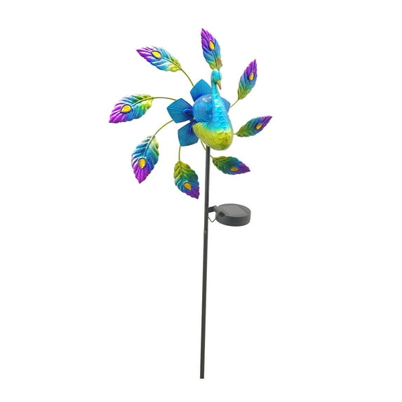 Solar Wind Metal Garden Stake Outdoor Decorative Wind Sculpture for Yard Pathway Lawn Patio Porch Plants Decor