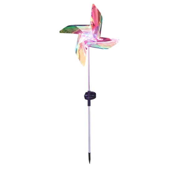 Solar Wind Spinner Garden Stake Lights, LED Solar Powered Rotating Windmill Light, Waterproof Outdoor Colorful Spinning Yard Decor Light for Lawn Patio Pathway, Auto On/Off A One Size