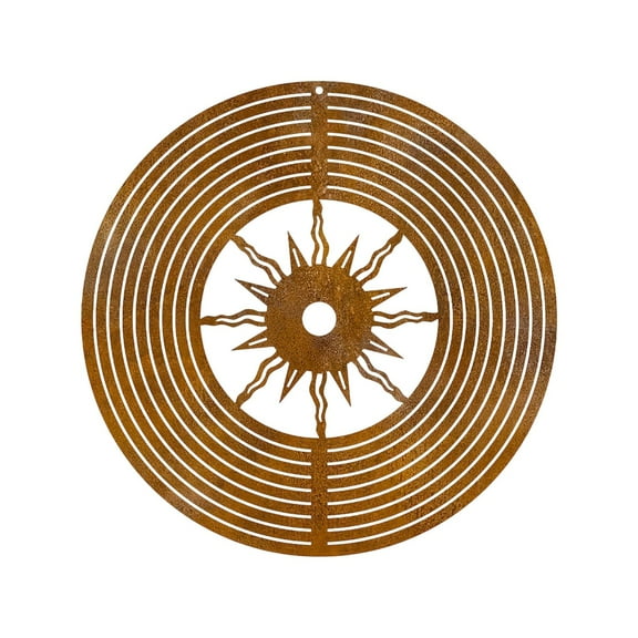 Solar Wind Spinner Outdoor Decor - 3D Stainless Steel Sun Kinetic Garden Ornament - Weatherproof Yard Art for Patio, Lawn, and Landscape Decoration