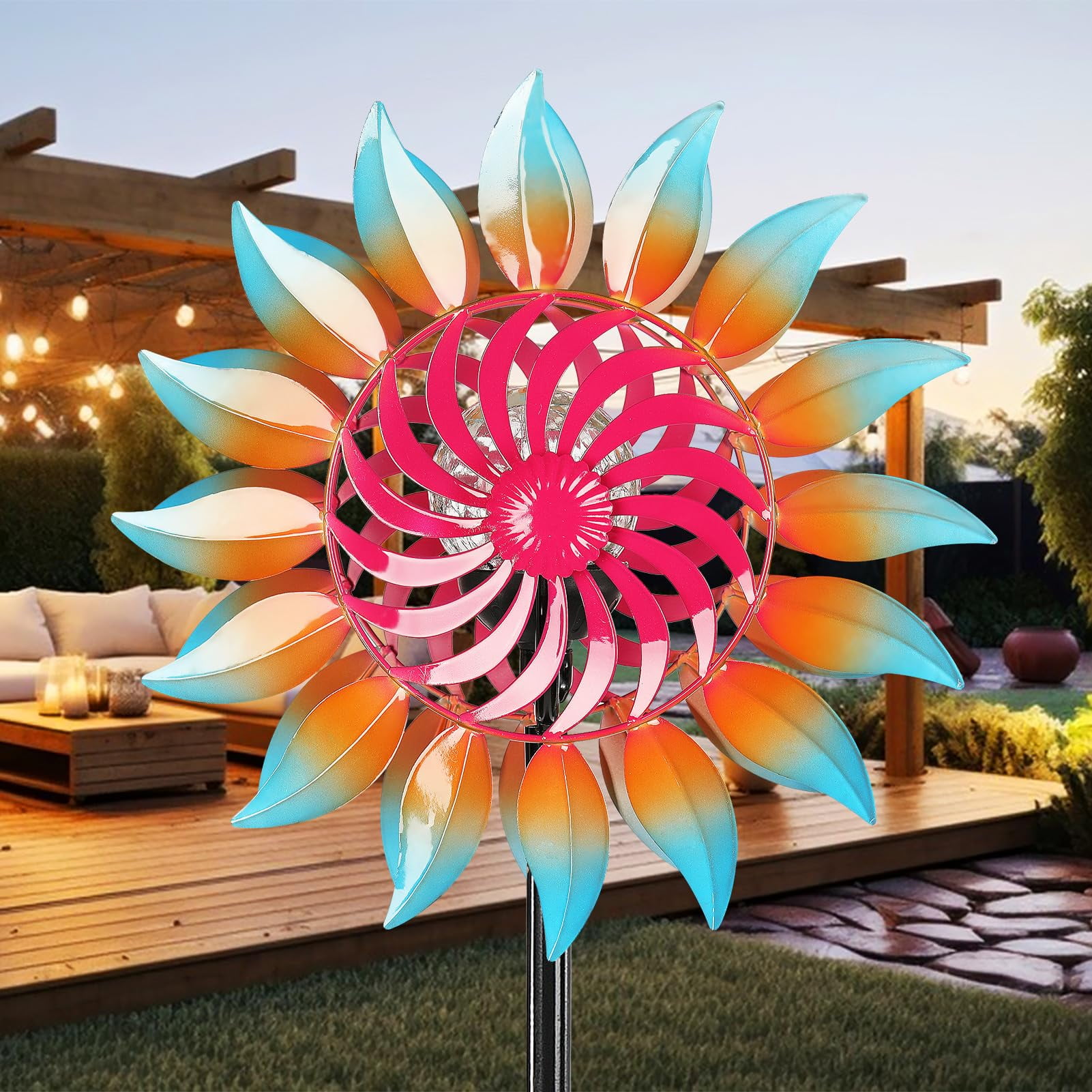 Solar Wind Spinner-Wind Spinners MMF7 for Yard and Garden Metal Yard ...