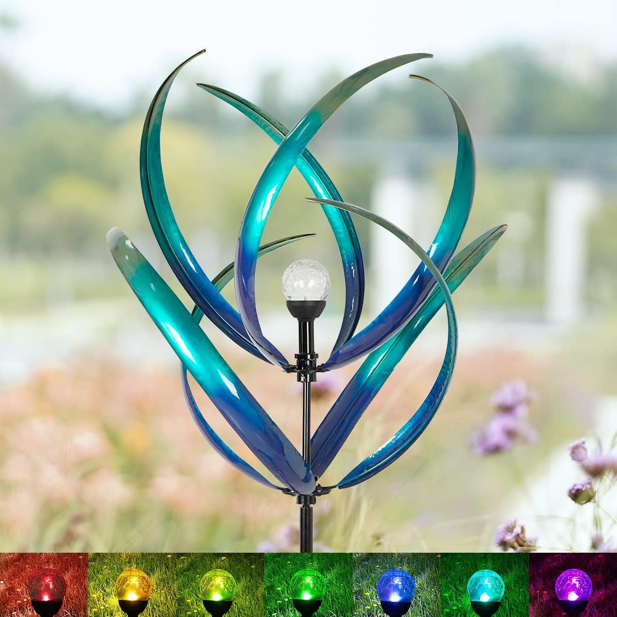 Solar Wind Spinners with LED Light Birthday Gifts for Women -Pinwheels ...