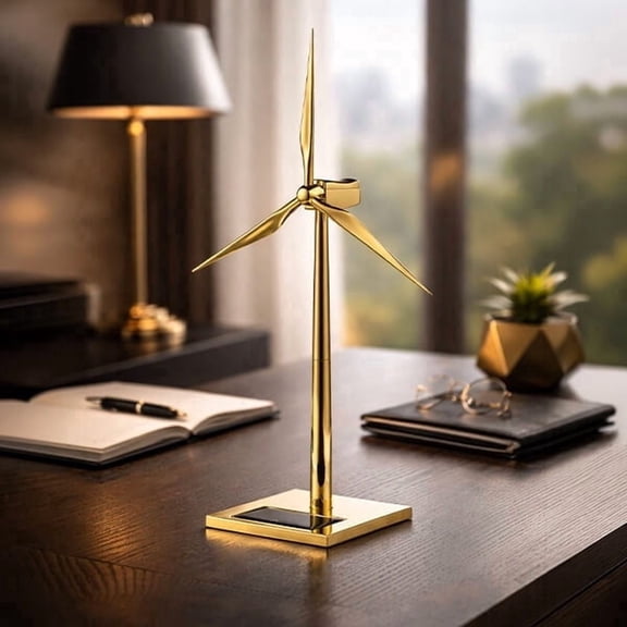 RBrickstem Solar Windmill Metal Construction Set Collectible Desktop Ornament 1-Pack Big