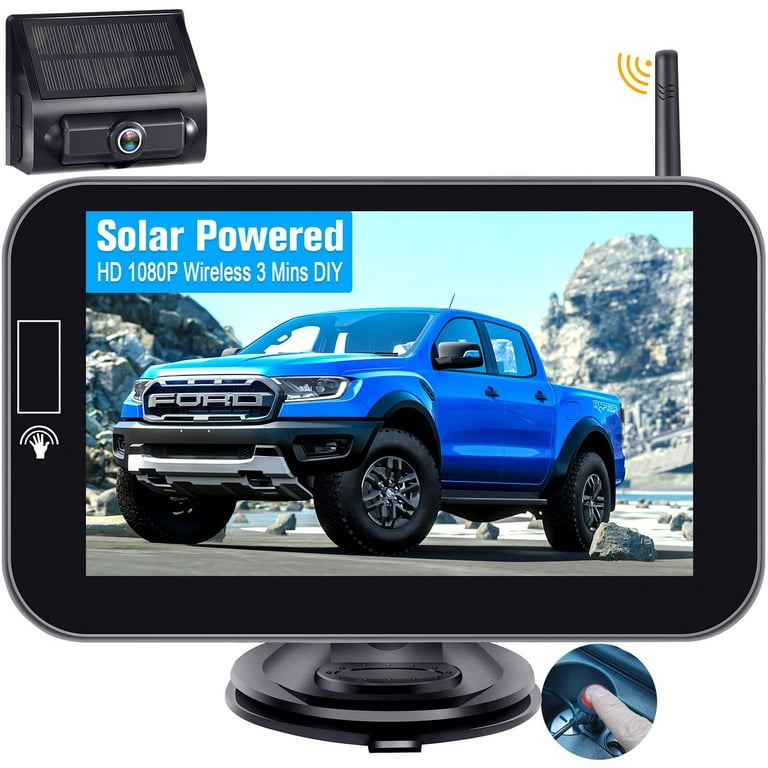 Solar Wireless Backup Camera HD 1080P Rechargeable System 5