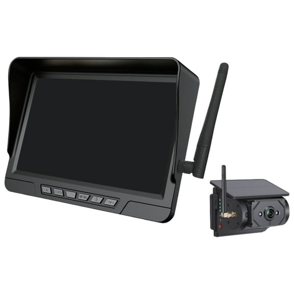 Solar Wireless Backup Camera - Enhanced Rear View System with Touchscreen Display Night and Interference Prevention for Trucks and RVs