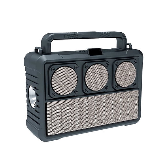 Solar Wireless Bluetooth Speaker Protable FM Radio Speakers Outdoor Bluetooth Speaker with Flashlight Gold