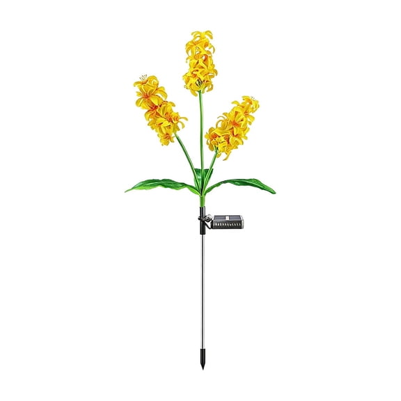 Solar Wisteria Flower Garden Lights Outdoor, Multi Head Artificial Floral Stake Lamp With Automatic Dusk To Dawn Feature, Waterproof Solar Lawn Pathway Yard Decorative Lighting
