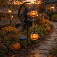 thumbnail image 1 of Solar Witch Garden Stake Light with Pumpkin LED Lanterns,Waterproof Metal Halloween Yard Decor for Outdoor Pathway Display Gift, 1 of 7