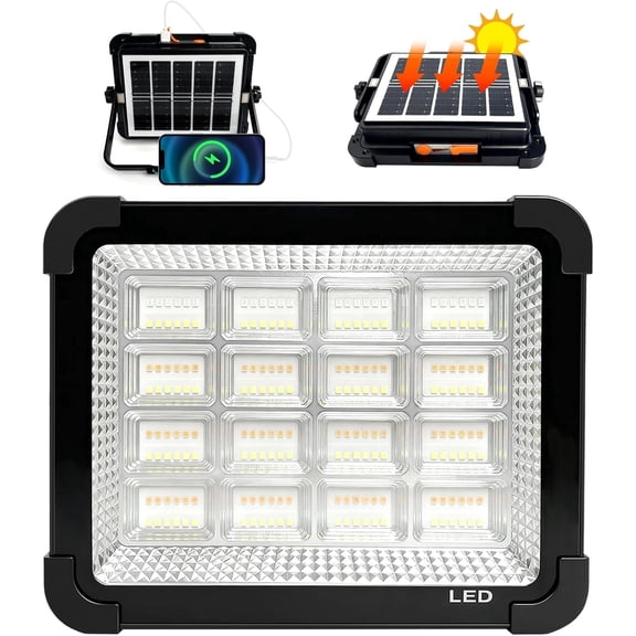 Solar Work Light, Portable Light with 5 Modes, Work Light with 192 Adjustable Bright LEDs, IP65 Light for Job Site,Camping,Repair