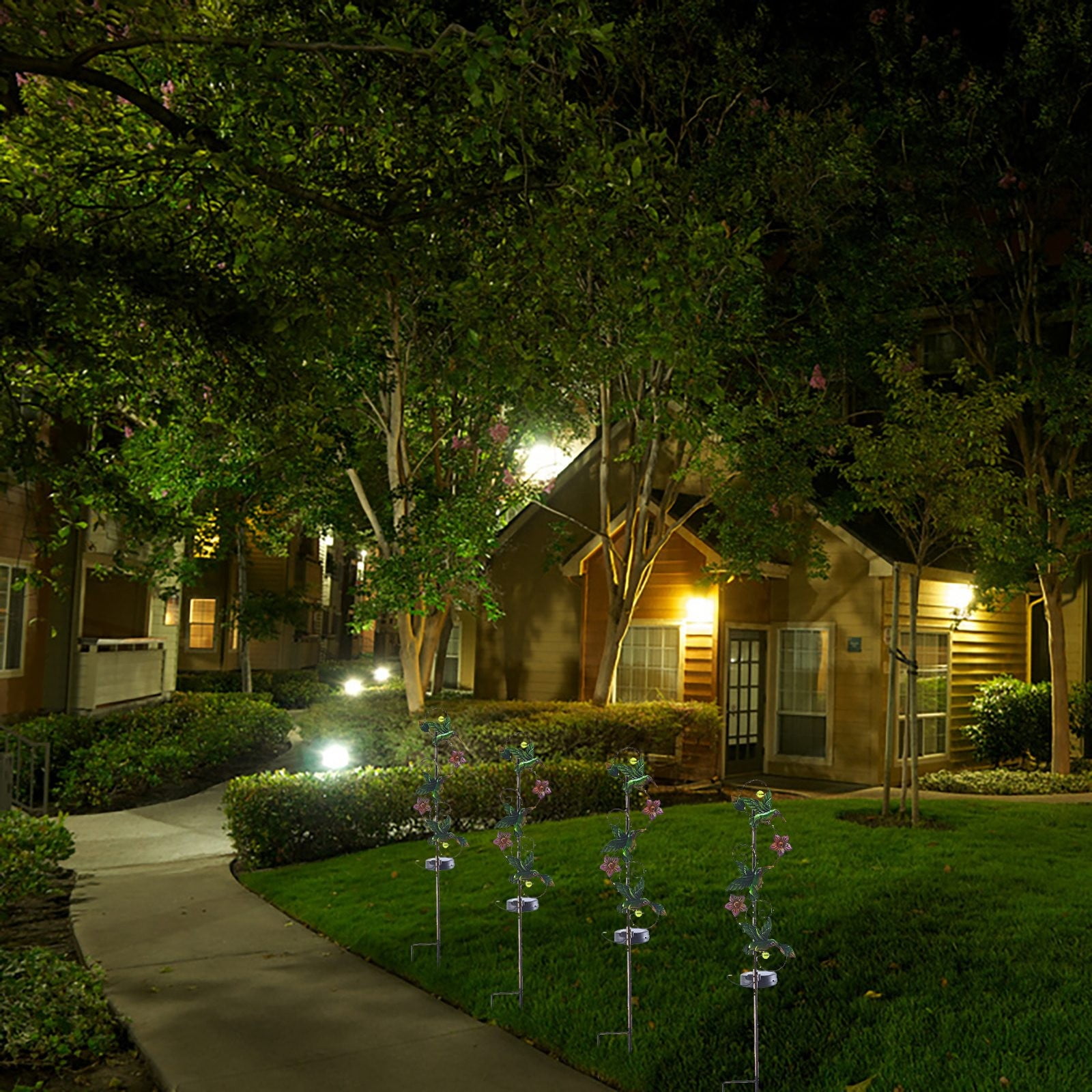 Solar Wrought Lights Hummingbird Garden Decorative Cartoon Garden