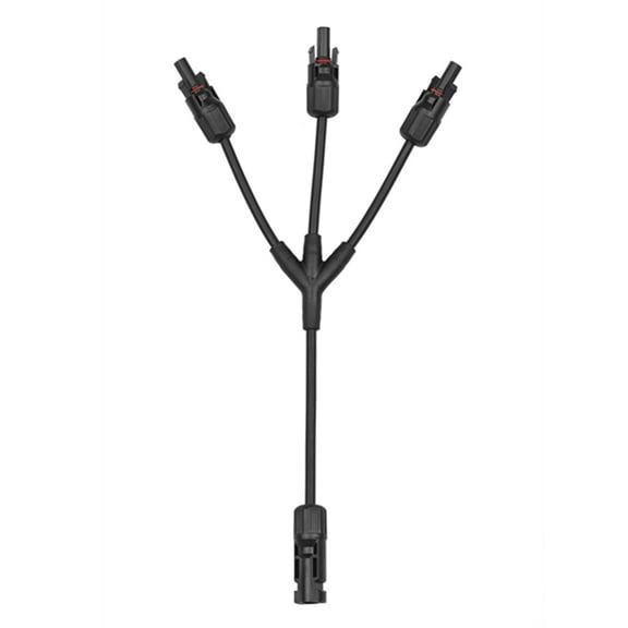 Solar Y Branch Solar Connectors Parallel Cable Adapter 3-Way Solar Cable Connector Self-locking IP67 Waterproof PV Panel Male Female Extension Connector 12AWG