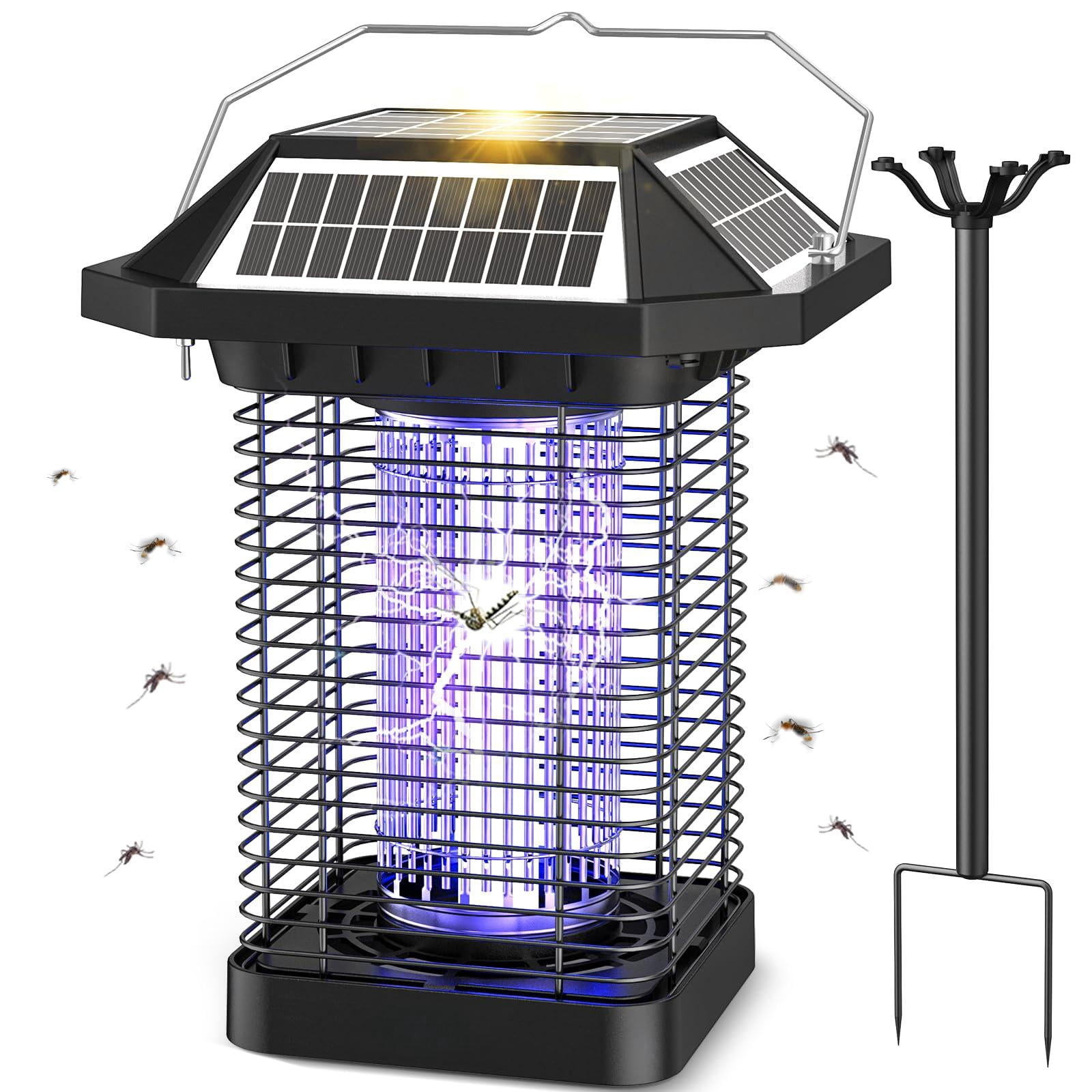 Solar Zapper Outdoor  2 In 1 Mosquito Cordless & Rechargeable Insect Killer Lamp 3500v Catcher Decor Light For Patio Garden Backyard