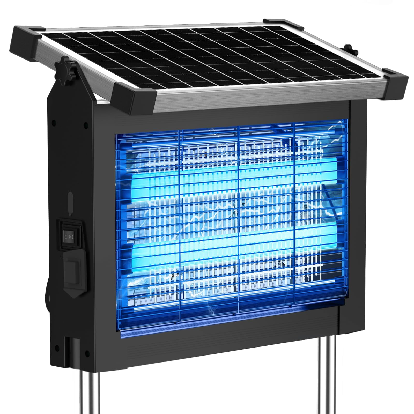 Solar Zapper Outdoor  4500v Mosquito Waterproof With Panel Sensor Electric Fly Rechargeable Killer 10ft Extension Cord Ideal For Patio Backyard Camping