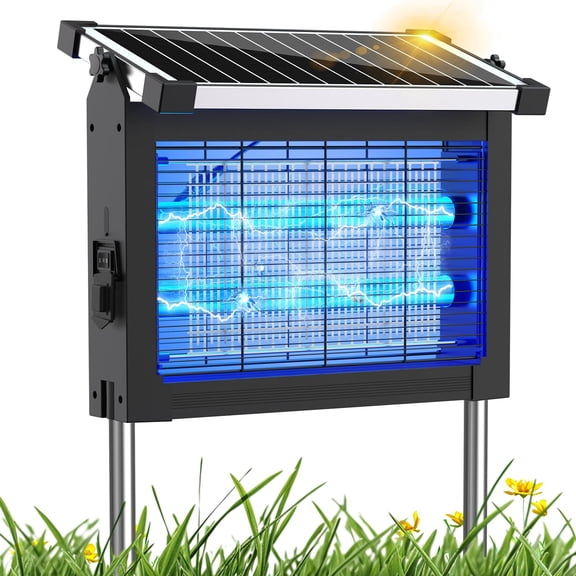 Solar Zapper Outdoor Mosquito 4500v Cordless Waterproof Auto On/off Portable Type-c & Electric Fly Killer For Patio Garage Yard Camping