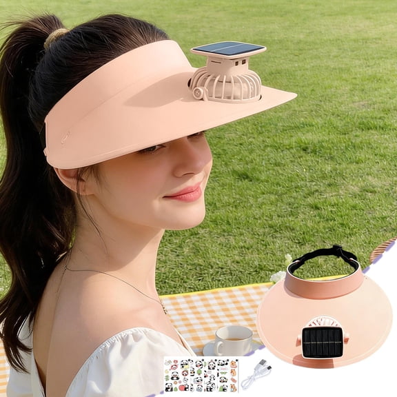‌Solar and USB Fan Baseball Hat with UPF 50+ Protection, Adjustable Speed for Hiking, Travel and Daily Outdoors‌