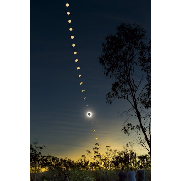Solar eclipse composite Queensland Australia Canvas Art - Philip HartStocktrek Images (12 x 18)