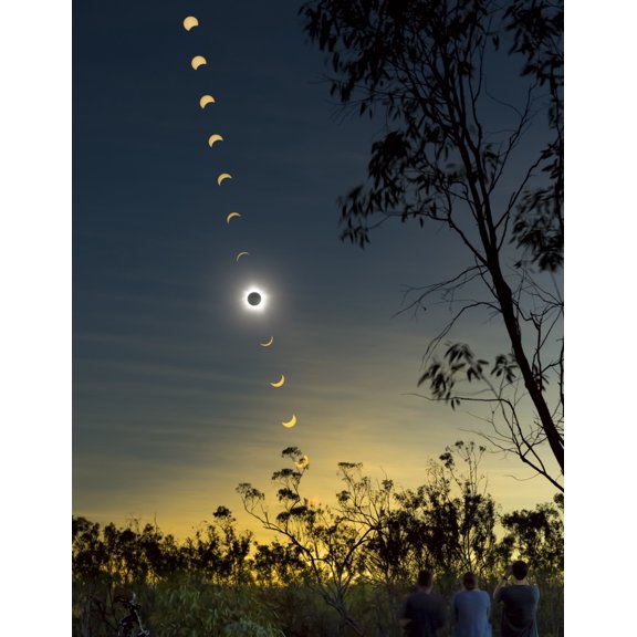 Solar eclipse composite Queensland Australia Canvas Art - Philip HartStocktrek Images (13 x 16)