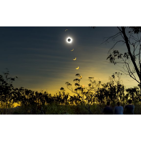 Solar eclipse composite Queensland Australia Canvas Art - Philip HartStocktrek Images (18 x 11)