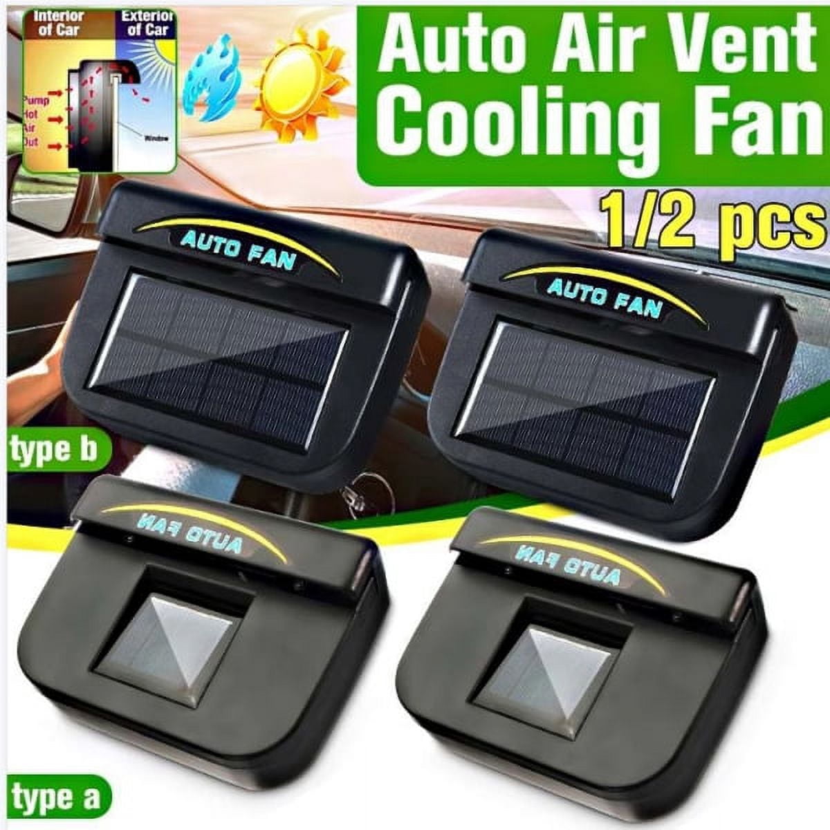 Solar exhaust fan auto fan cool car special car radiator - Walmart.com