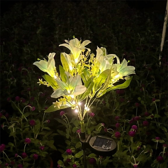 Solar garden lights outdoor waterproof decorative flowers, 7-flower ground pull-out lights  LED outdoor courtyard garden grass decoration, festival decoration a gift for mom