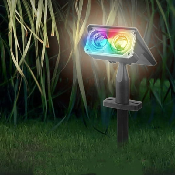 Solar ground insert light, color gradient outdoor lamp, waterproof garden decoration, adjustable angle lighting for routeway, flower bed, patio ambiance