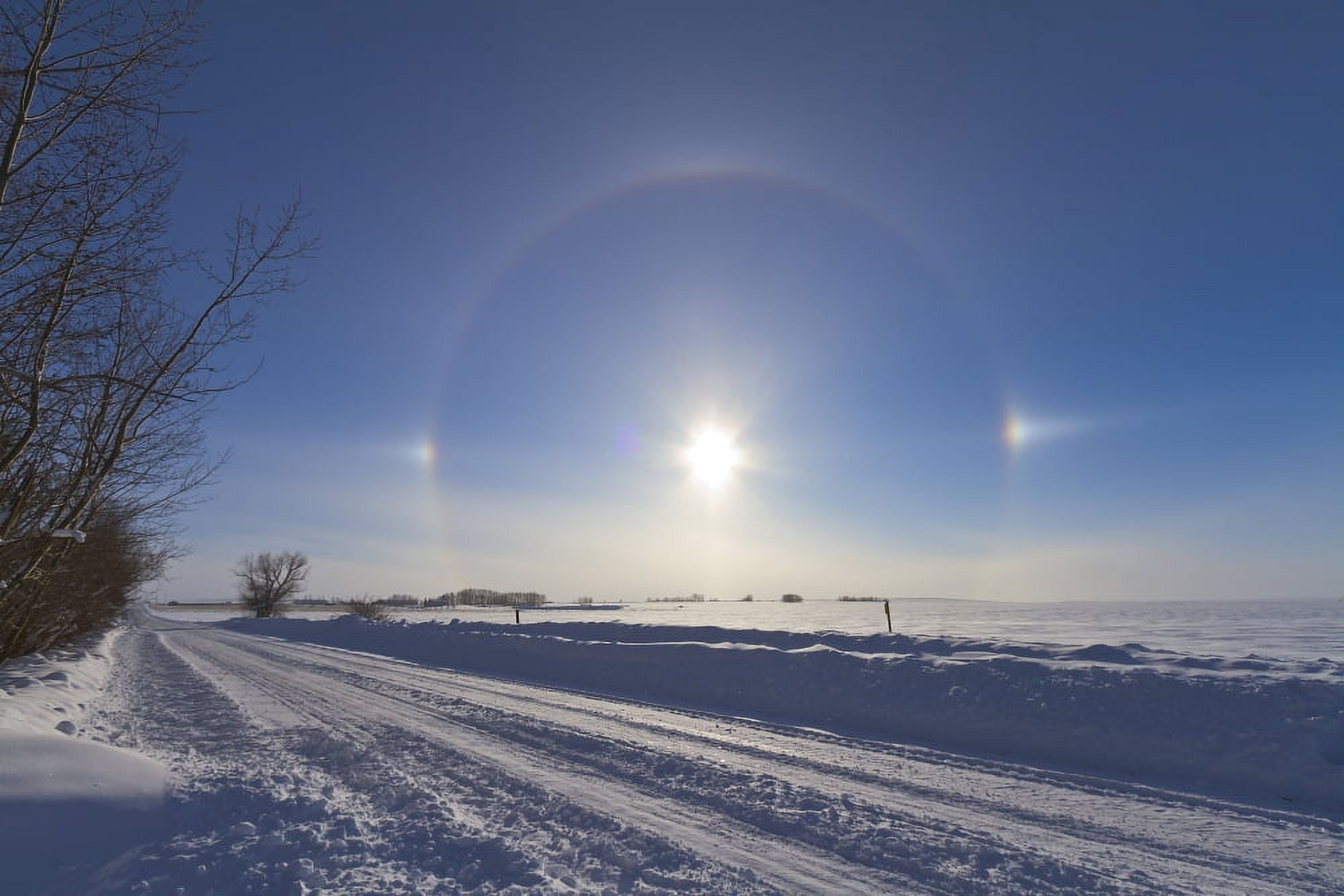 Solar halo and sundogs in southern Alberta Canada Canvas Art - Alan DyerStocktrek Images (18 x 12)