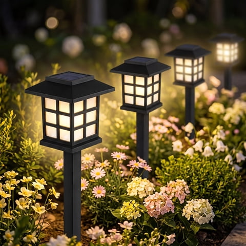 Solar Lights, 12 Pack Outdoor Waterproof Lights for Garden Landscape Yard Pathway Patio Decor (Warm Light)