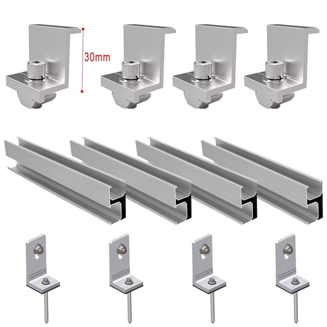 Biosolar Pv Fixing Rails Solar Panel PV Profile Alu Mounting Rail Flat Roof Metal Roof Solar ...
