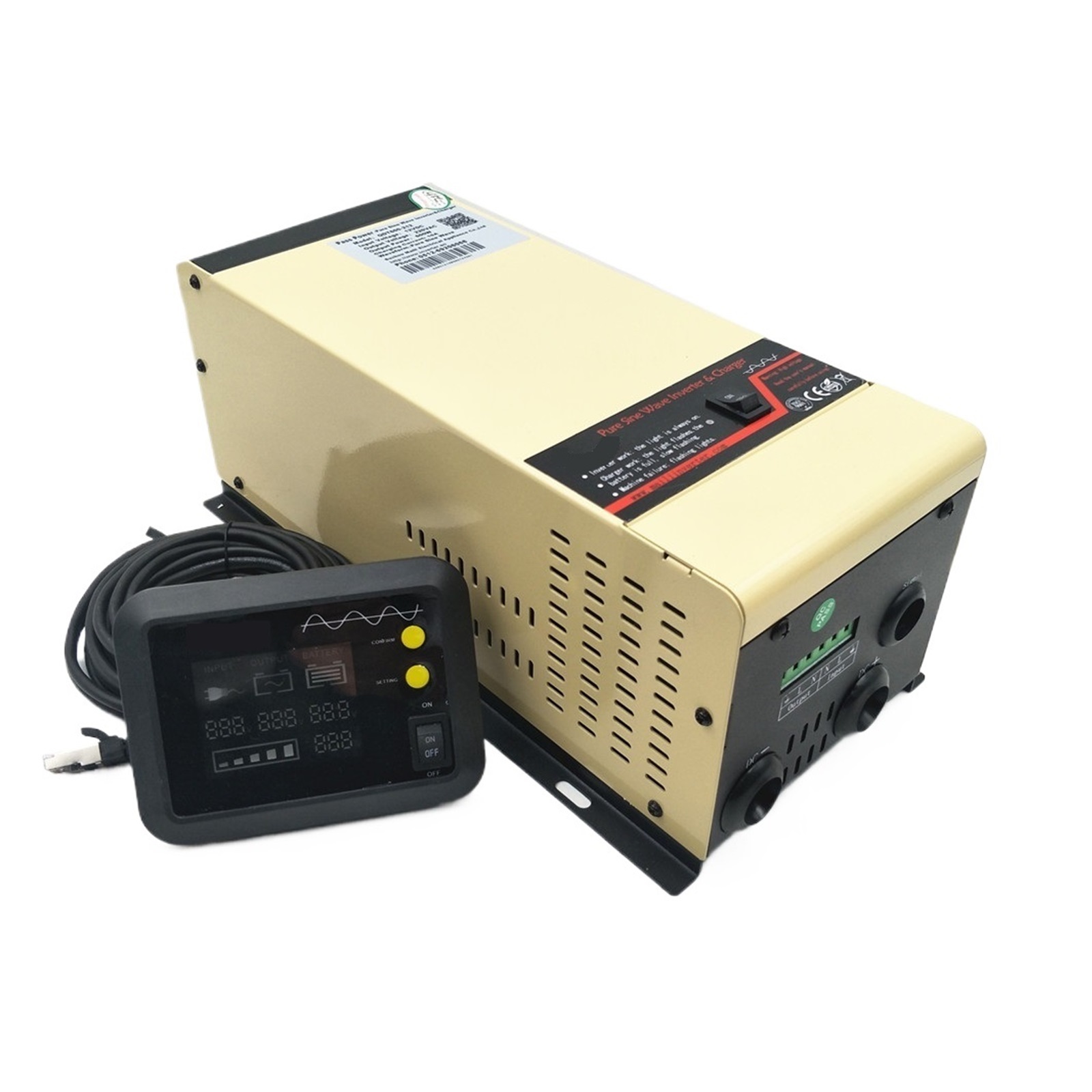 Solar panel mobile power charger Solar Hybrid 800w Low Frequency Off-grid 12V 24V To 110V 220V Inverter With Charger LCD Panel