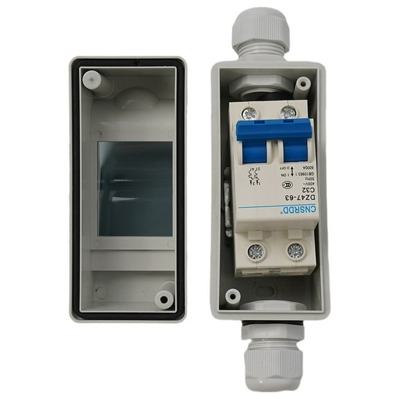 Solar photovoltaic cell combiner box AC circuit breaker switch with junction box