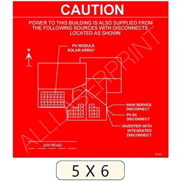 Solar placard Custom solar map laser engraved placard with red background and white lettering 5" X 6"$$Garden &