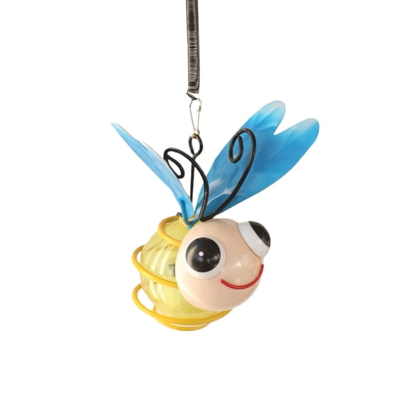 Solar-powered Bee Pendant Light, Wrought Iron LED Patio Light, Outdoor Garden Decoration, Hanging Lantern for Yard and Porch