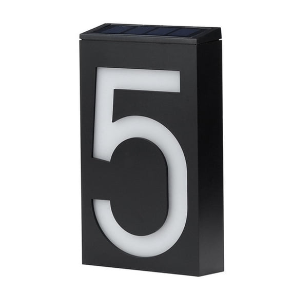 Solar-powered Doorplate Number Light Outdoor Waterproof LED House Address Sign IP65 Wall Mount