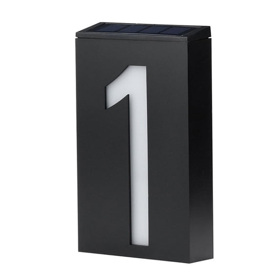 Solar-powered Doorplate Number Light Outdoor Waterproof LED House Address Sign IP65 Wall Mount