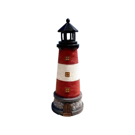 Solar-powered Light House Tower Decorations Outdoor Garden Terrace Decorations