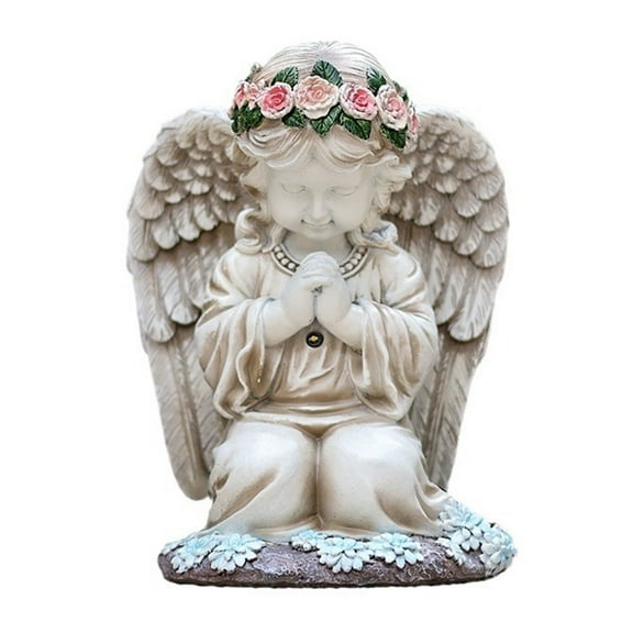 Solar powered angel garden statue, praying angel, outdoor garden decoration