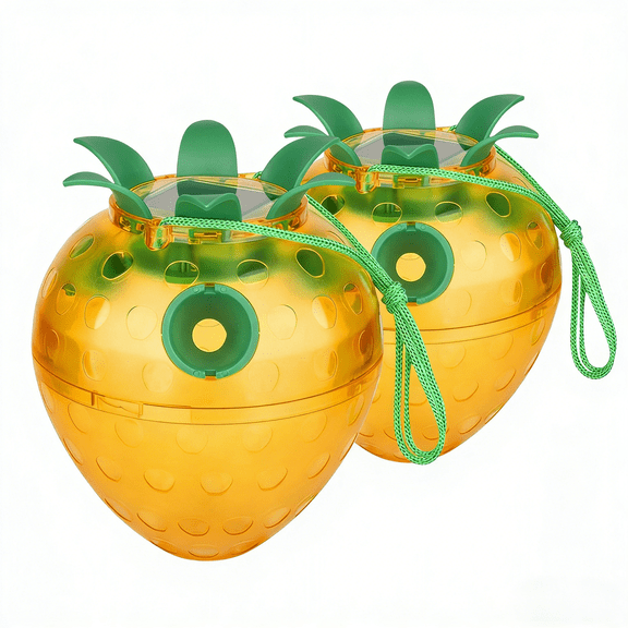 Solar-powered mason bee trap. Outdoor strawberry-shaped bee trap. Suitable for gardens and farms.