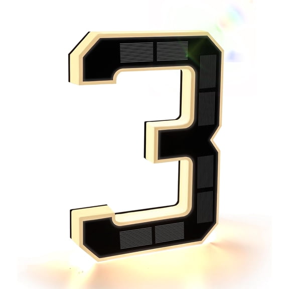 Solar-powered outdoor house number light, waterproof LED illuminated address sign, suitable for house exteriors, large personalized modern style illuminated house number sign.